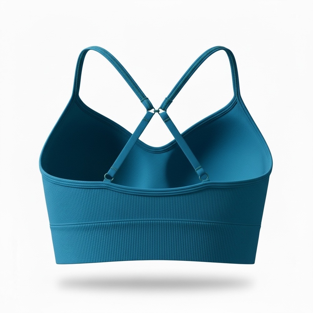 Lululemon Ebb to Street Bra Size 10 Teal Blue Athleisure - Picture 8 of 9